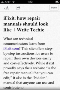WriteTechie Article on iPhone Reader