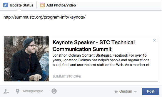 Facebook Preview Box: STC Keynote from STC Summit