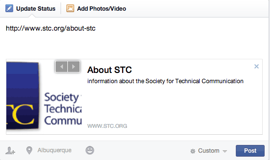 Facebook Preview Box: About STC