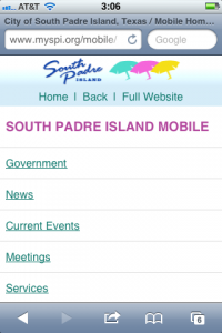 South Padre, Texas - Mobile Website