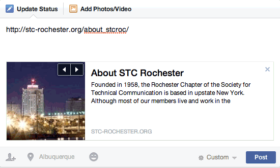 Facebook Preview Box: About STC Rochester